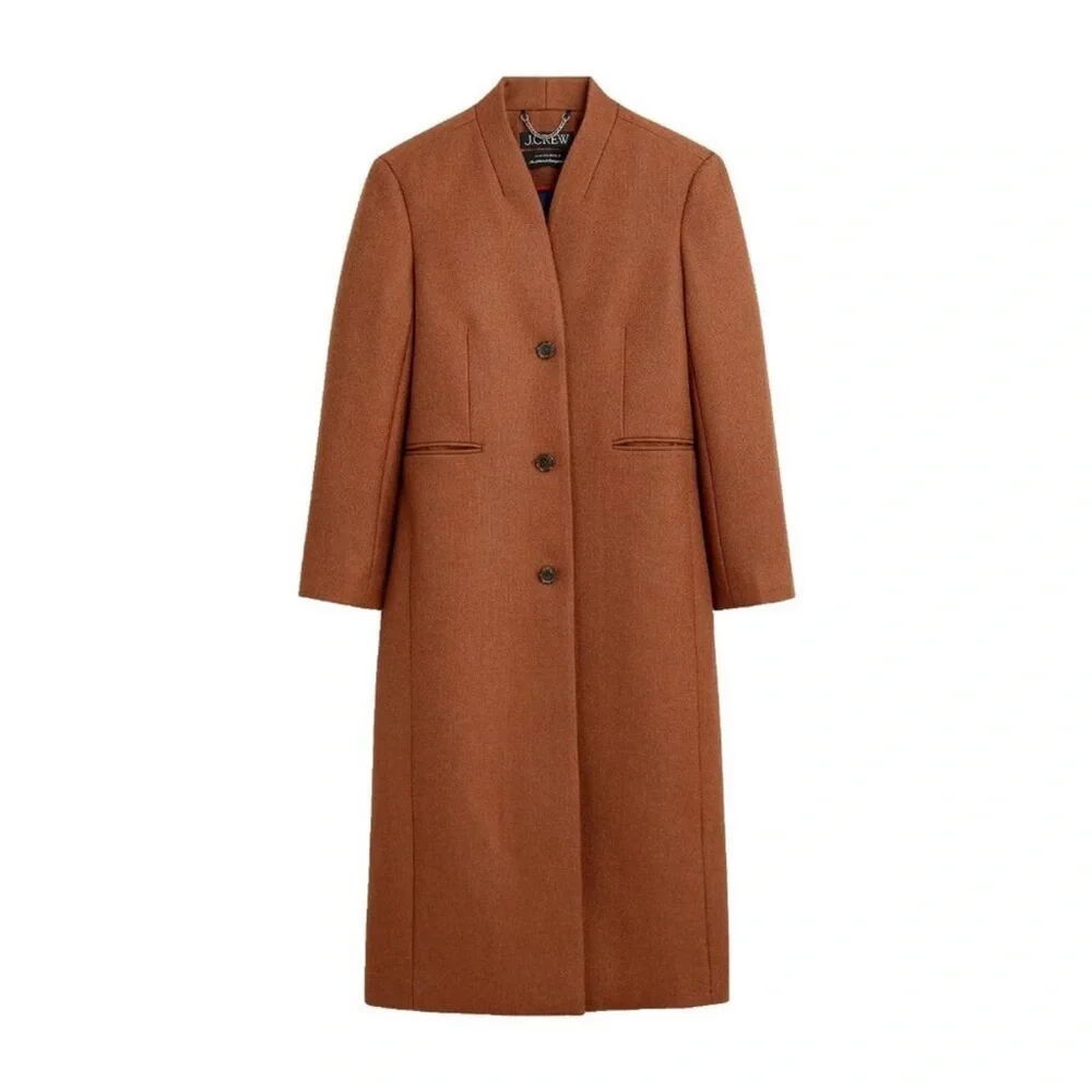 J Crew Coat Palais Topcoat Italian Melton Wool in Ground Coffee Brown - Picture 4 of 9